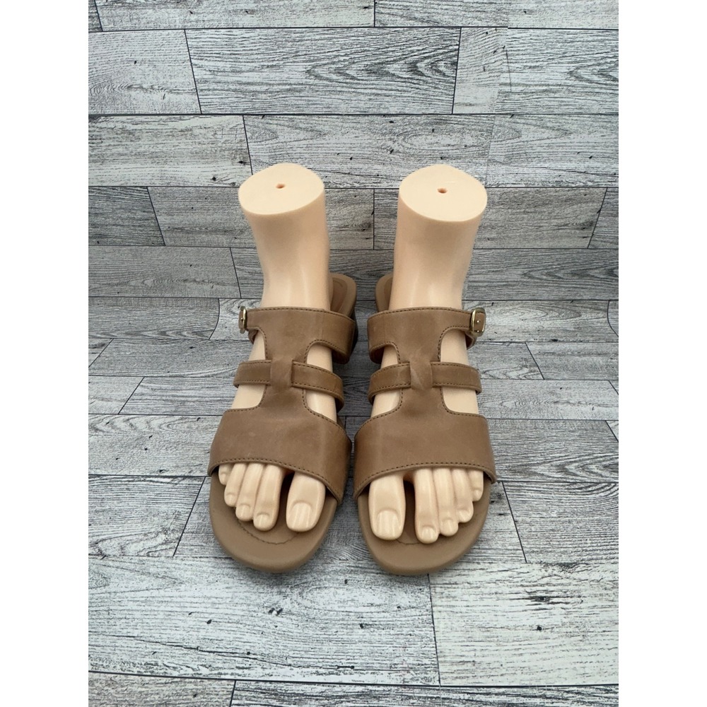Clarks Collection Tan Leather Strappy Block Heel Sandals Women‎ US 9.5 EU 41